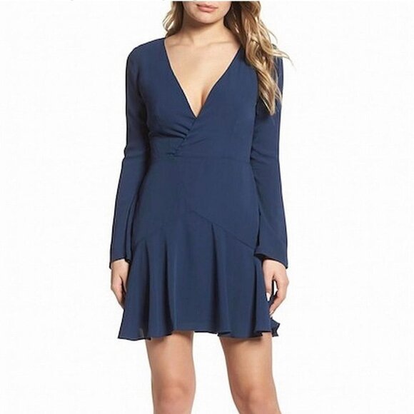 Cooper St V-neck Long Sleeve Navy Mini Dress size US 8 - Picture 7 of 7